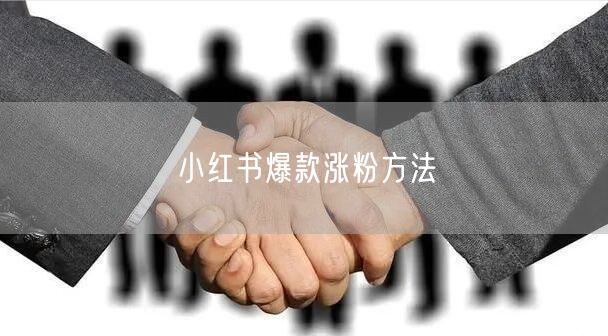 小红书爆款涨粉方法