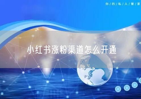 小红书涨粉渠道怎么开通