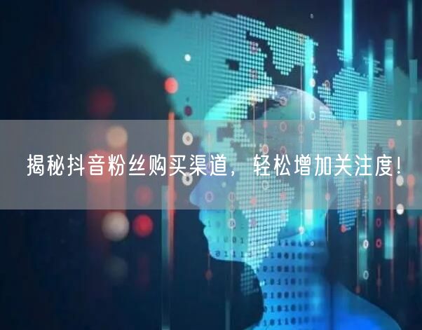 揭秘抖音粉丝购买渠道，轻松增加关注度！