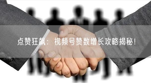 点赞狂飙：视频号赞数增长攻略揭秘！