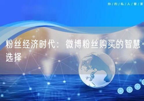 粉丝经济时代：微博粉丝购买的智慧选择