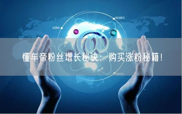 懂车帝粉丝增长秘诀：购买涨粉秘籍！