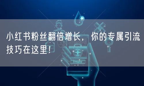 小红书粉丝翻倍增长，你的专属引流技巧在这里！