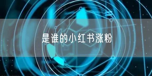 是谁的小红书涨粉