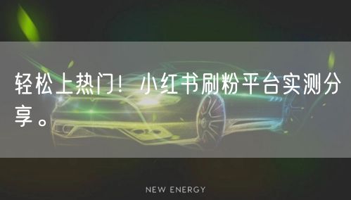 轻松上热门！小红书刷粉平台实测分享。