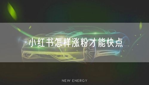 小红书怎样涨粉才能快点