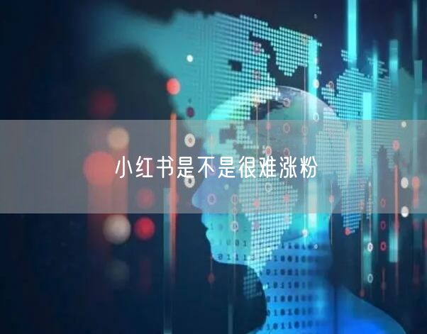小红书是不是很难涨粉