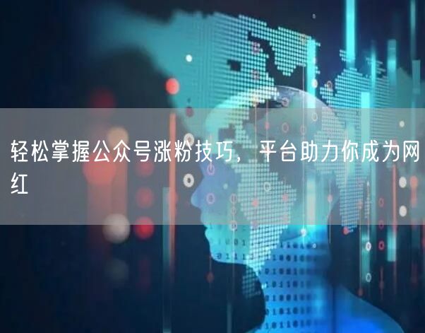 轻松掌握公众号涨粉技巧，平台助力你成为网红