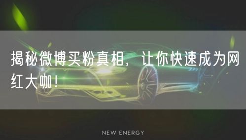 揭秘微博买粉真相，让你快速成为网红大咖！