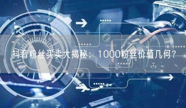 抖音粉丝买卖大揭秘：1000粉丝价值几何？