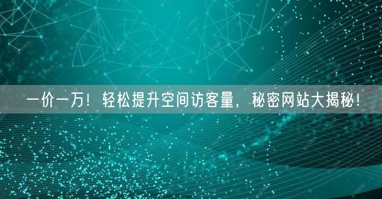 一价一万！轻松提升空间访客量，秘密网站大揭秘！