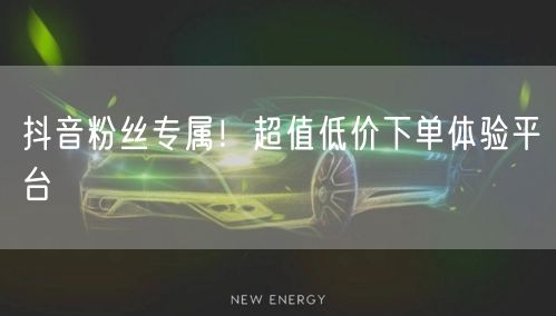 抖音粉丝专属！超值低价下单体验平台