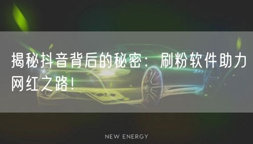 揭秘抖音背后的秘密：刷粉软件助力网红之路！