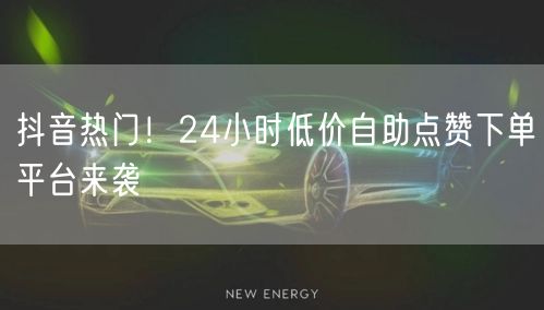 抖音热门！24小时低价自助点赞下单平台来袭