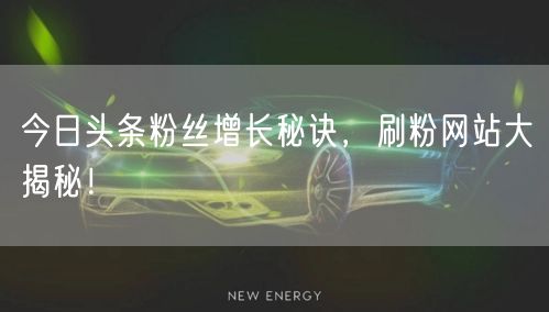 今日头条粉丝增长秘诀，刷粉网站大揭秘！