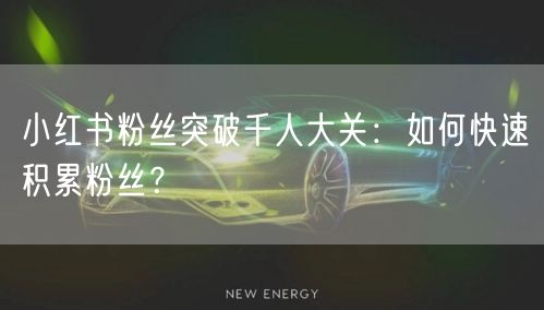 小红书粉丝突破千人大关：如何快速积累粉丝？