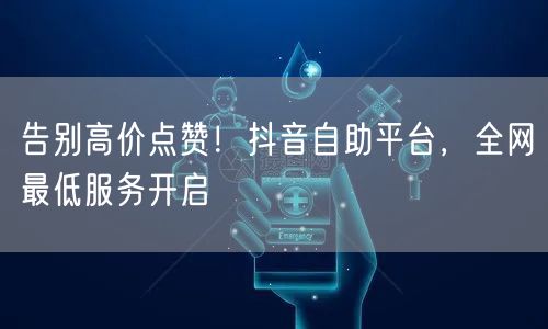 告别高价点赞！抖音自助平台，全网最低服务开启