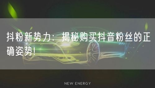 抖粉新势力：揭秘购买抖音粉丝的正确姿势!