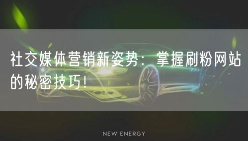 社交媒体营销新姿势：掌握刷粉网站的秘密技巧！