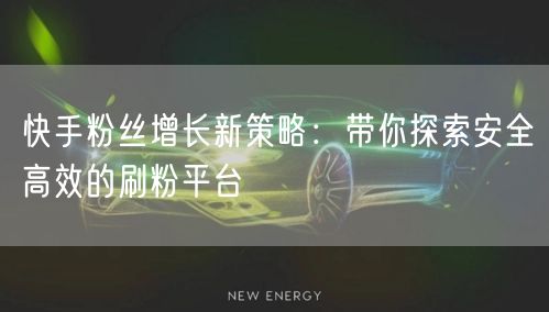 快手粉丝增长新策略：带你探索安全高效的刷