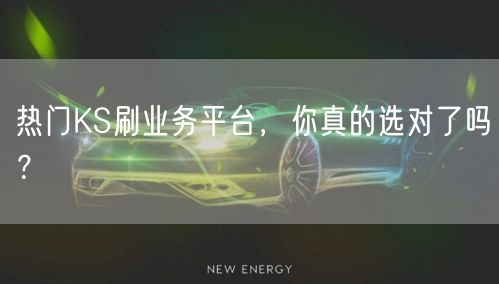 热门KS刷业务平台，你真的选对了吗？
